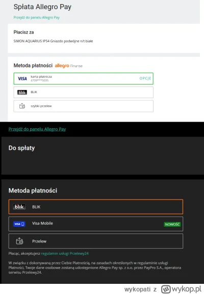 wykopati - Wstawili jakiś badziew "Visa Mobile" a normalnie kartą już nie można spłac...