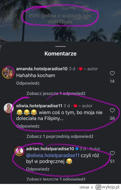 utaqa - #hotelparadise Adrian z poprzedniej edycji też heheszkuje z różu Oliwii 😅