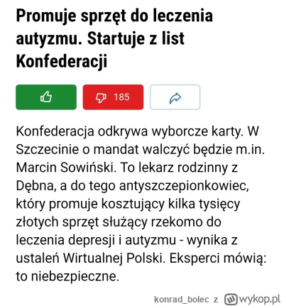 konrad_bolec - Typowi konfederaci są typowi.
Zbieranina kacapów, zamordystów, szurów,...