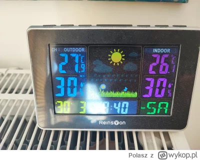 Polasz - Z lewej temperatura z czujnika na balkonie (nie ma słońcu) 
#warszawa #pogod...