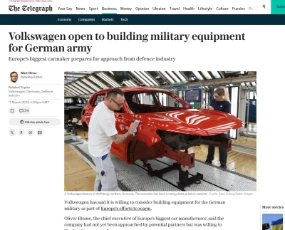 airaG - Volkswagen otwarty na produkcję sprzętu wojskowego dla niemieckiej armii #pol...