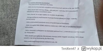 TenXen47 - Takie ulotki rozdawali na wczorajszym wiecu Tuska w Poznaniu. Taka to piso...