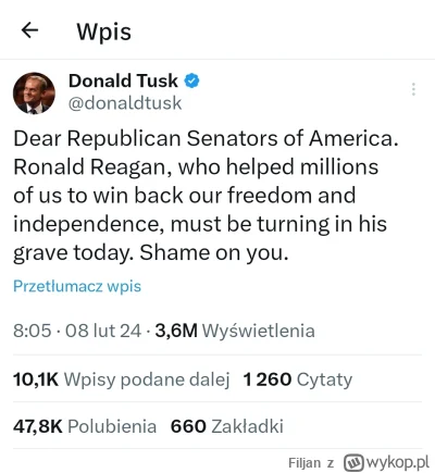 Filjan - No i proszę, Herr Tusk popełnia twitta i już republikanom zmiękła rura. To s...