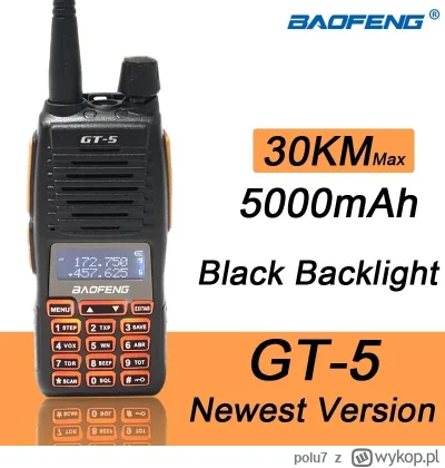 polu7 - Baofeng GT-5 10W Walkie Talkie w cenie 23.99$ (97.29 zł) | Najniższa cena: 24...