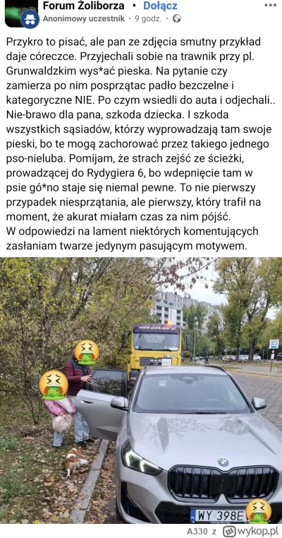 A330 - Psiarze: Każdy właściciel psa sprzata po swoim s---------e, te gówna na trawni...