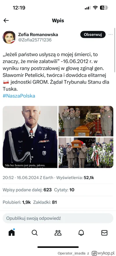 Operator_imadla - Wczoraj była rocznica śmierci Generała #petelicki prawdziwy patriot...