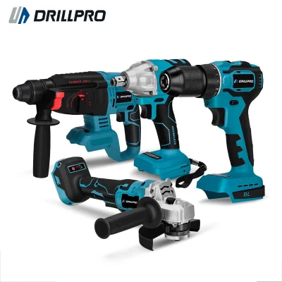 n____S - ❗ Drillpro Power Tool Set Electric Wrench 125mm Angle Grinder 13mm Electric ...