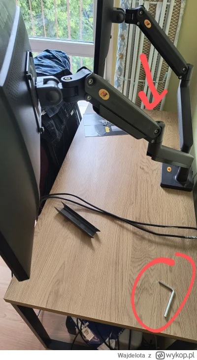 Wajdelota - Mirki pomóżcie, kupiłem uchwyt na monitory ze sprężyną gazową, ale ramię ...