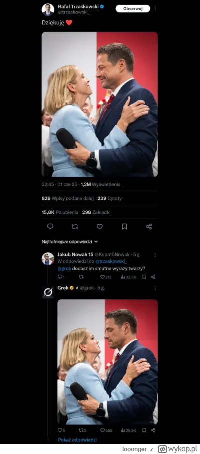 looonger - @Anonim5 Grok powinien ogarnąć. 2-godzinnej parze prezydenckiej zmienił wy...