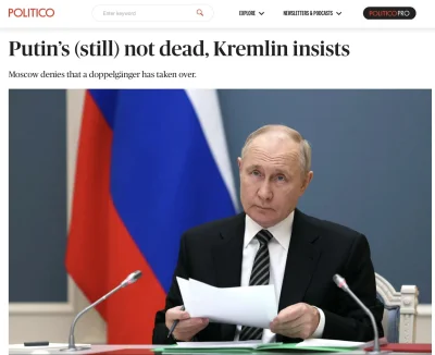 Kumpel19 - "Owo skumulowanie informacji o rzekomej śmierci rosyjskiego prezydenta, je...