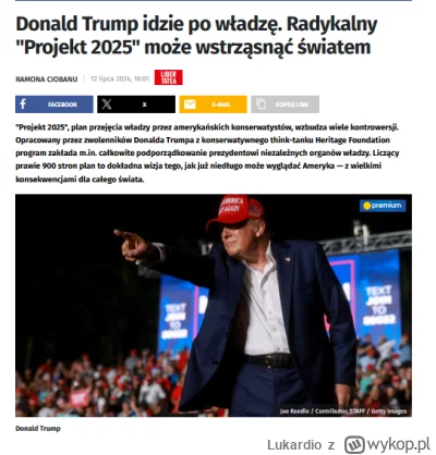 Lukardio - Prawda jest taka że #trump weźmie się za szeroko pojętą  demokrację w #usa...