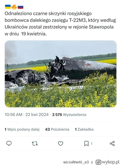 wiciuWw46xD - #wojna #ukraina #rosja
https://twitter.com/WarNewsPL1/status/1782332736...