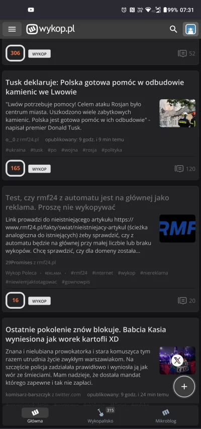 dict - Jest na głównej przy 17 wykopach i 12 zakopach