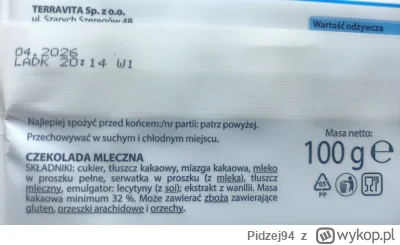 Pidzej94 - @jan-izaak-pochmann: Tutaj skład mlecznej.