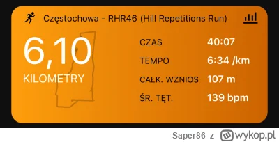 Saper86 - Dzisiaj 4x 2minutowe interwały z wbieganiem pod górę #bieganie #biegajzwyko...