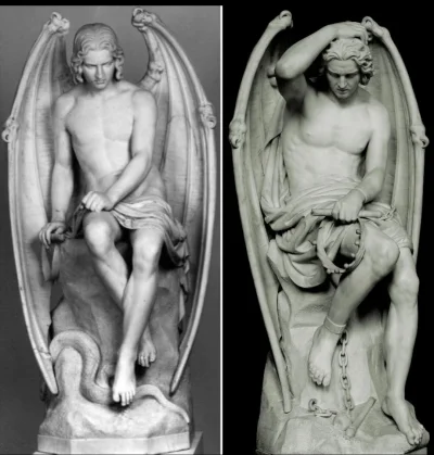 Loskamilos1 - Dwóch braci, to samo wyobrażenie o postaci Lucyfera. W 1842 roku rzeźbi...
