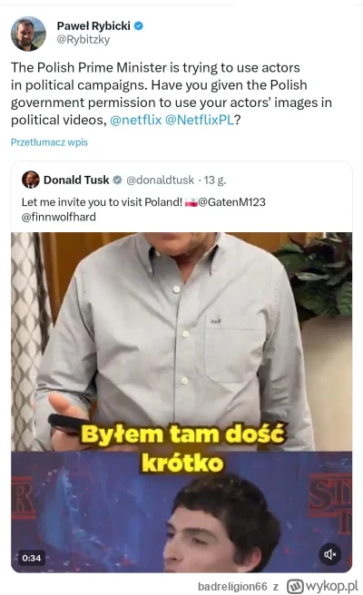 badreligion66 - #polityka Ten to jest dobry, nawet do Netflixa donosi na Tuska xD