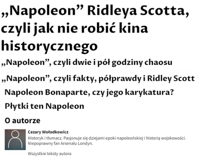PatroszaczRyb - Ridley Scott: Napoleon... 
Cezary Wołodkowicz: No teraz to mnie wkurz...