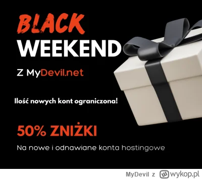 MyDevil - Black Weekend 2024 z MyDevil.net!

Ruszyła promocja w MyDevil.net z okazji ...