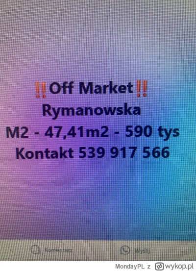 MondayPL - #nieruchomosci 

Dodaj ogłoszenie na publicznej grupie.
Taguj jako off mar...