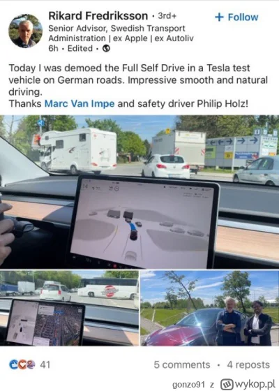 gonzo91 - #Tesla robiła dzisiaj pokazówkę, jak działa FSD na niemieckich drogach usta...