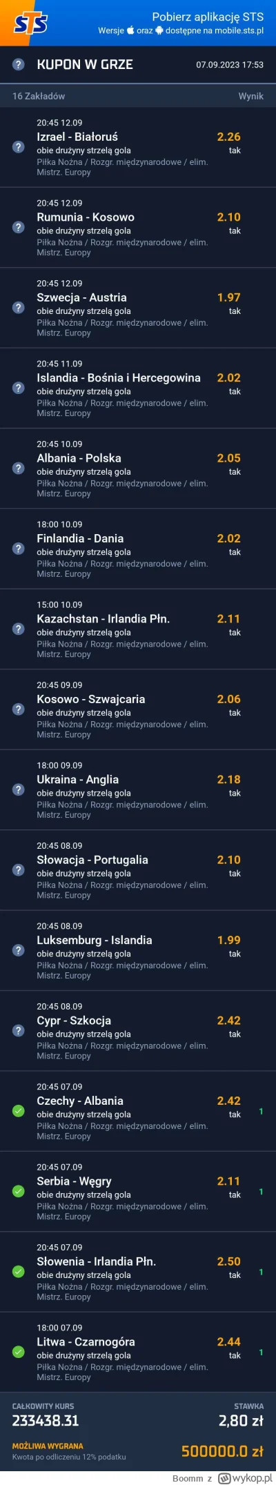 Boomm - We wtorek wypłata( ͡° ͜ʖ ͡°)

#bukmacherka 
#sts