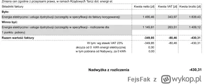 FejsFak - Z takich ciekawostek to dostałem fakturę korekcyjną za zużytą energię elekt...