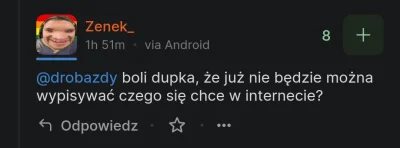 mk321 - @Zenek_ 
 @drobazdy boli dupka, że już nie będzie można wypisywać czego się c...