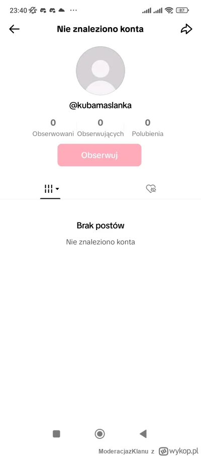ModeracjazKlanu - Npc maślana usunął konto na tiktoku? Nie wyszukuje mi go... czyżby ...