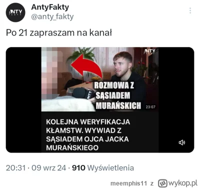 meemphis11 - #famemma 

Nie wiedziałem, że ten głąb zrobił wywiad z sąsiadem ojca Mur...