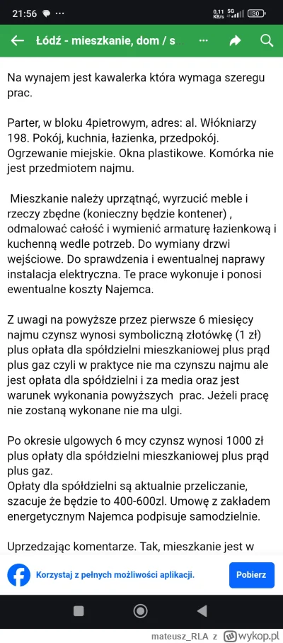 mateusz_RLA - Na jednej z grup Facebook-owych pojawiła się okazja na wynajem
 #wynaje...