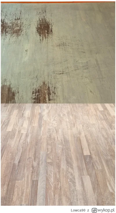 Lowca90 - Rozjaśnienia podłogi z drewna egzotycznego w tym przypadku iroko. Iroko jes...