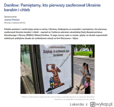 Lukardio - ,,Taka jest wdzięczność Ukraińców" 

https://www.rmf24.pl/raporty/raport-w...
