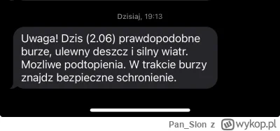 Pan_Slon - Burza ma się ku końcowi, pizga od 2h a tu RCB informuje 

#polska #poznan