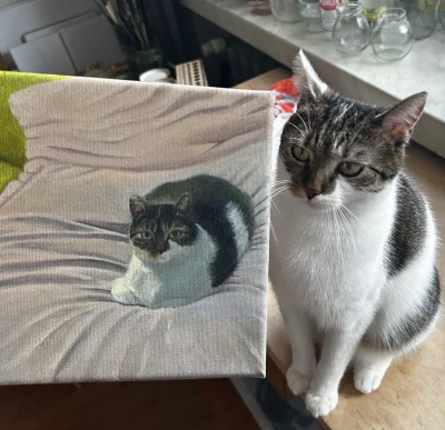 pome8_8 - dzieło i muza
#pomeart
#malarstwo #sztuka #pokazkota #tworczoscwlasna