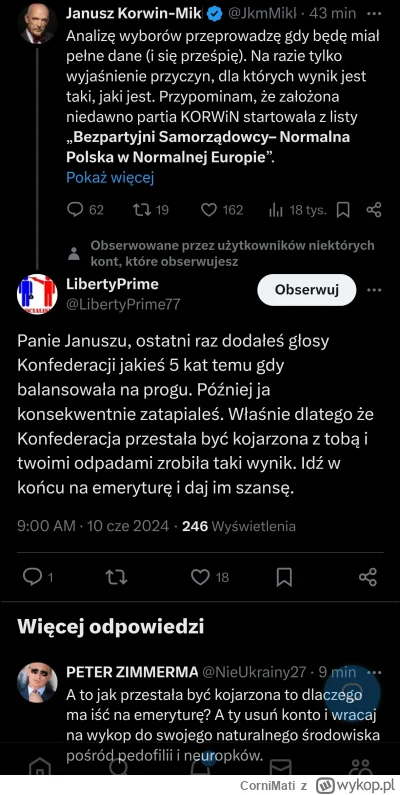 CorniMati - #wybory Korwin z wozu konfie lżej.