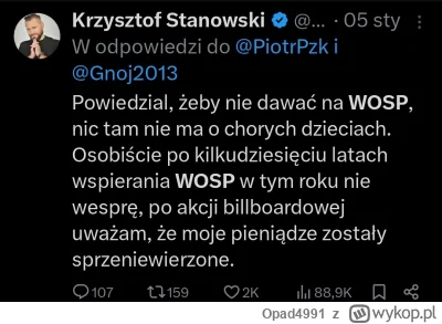 Opad4991 - @eleganckichlopak ale oczywiście WOŚP mu przeszkadza, bo nie trzyma się z ...