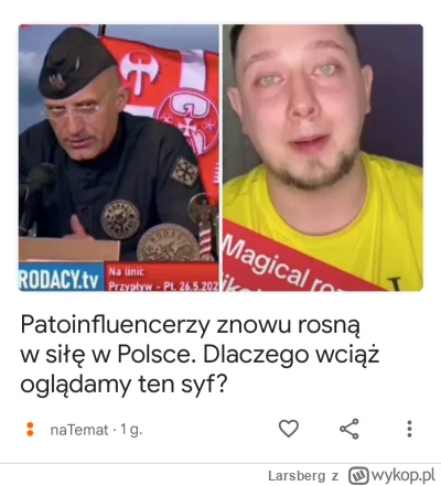 Larsberg - No proszę, Jaszczur wyrósł na patostrimera stawianego na równi z żywą lege...