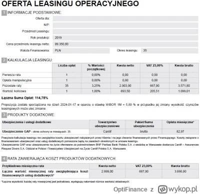 OptiFinance - @Forrestpl: Dobra, to już porównuje. Po pierwsze limit kilometrów w kla...