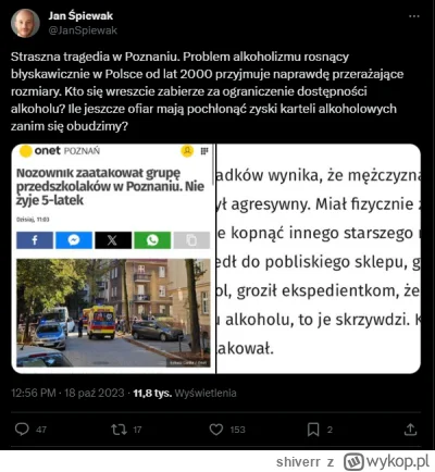 shiverr - Śmieć ludzki był agresywny i chciał kupić alkohol. 
Super, wykorzystajmy tę...