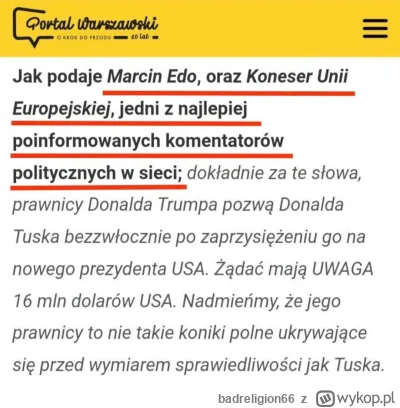 badreligion66 - #polityka Trzeba zacząć czytać Portal Warszawski