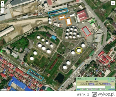 wshk - @wshk: 
Na żółto zaznaczony zbiornik z pierwszego zdjęcia.
Na zielono bramy wj...