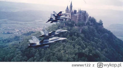 awwwe122 - Royal Canadian Air Force nad zamkiem Hohenzollern w Niemczech. #wojskowosc...