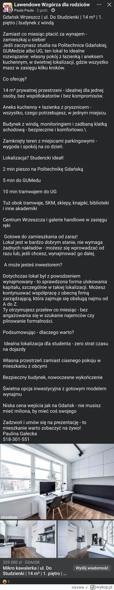 styslaw - 14m2
329k zł
23,5k zł/m2

XD

#patodeweloperka #gdansk