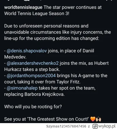 Szymas1234576847456 - Hubert wycofał się z WTL, więc można przypuszczać, że kolano r-...