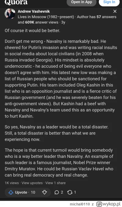 michal0110 - @Qersoui Przecież jest dużo komentarzy, że Navalny byłby nawet gorszy ni...