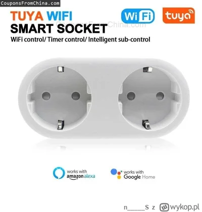 n____S - ❗ 2 In 1 Tuya WIFI Smart Socket Dual Outlet
〽️ Cena: $15.99 (dotąd najniższa...