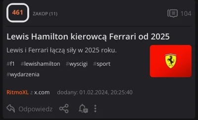 RitmoXL - #f1 WITAM POSZUKUJE OSÓB OSZUKANYCH PRZSZ LEWISA HAMILTONA
