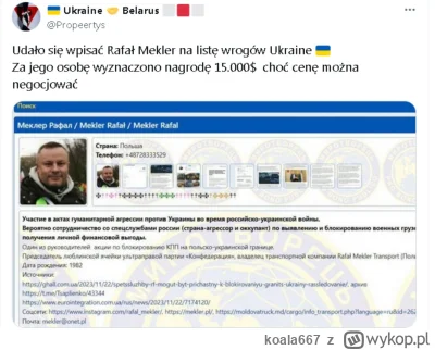 koala667 - Zaczyna się, ukraińcy wyznaczyli 15 000$ dolarów za głowę polskiego polity...