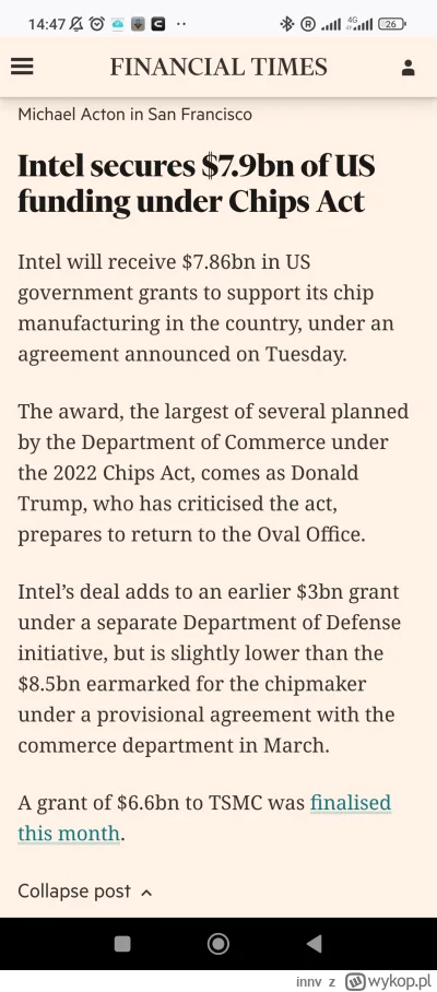 innv - Kroplówka odpalona 

Kierunek jeden ↗️

#gielda #intel